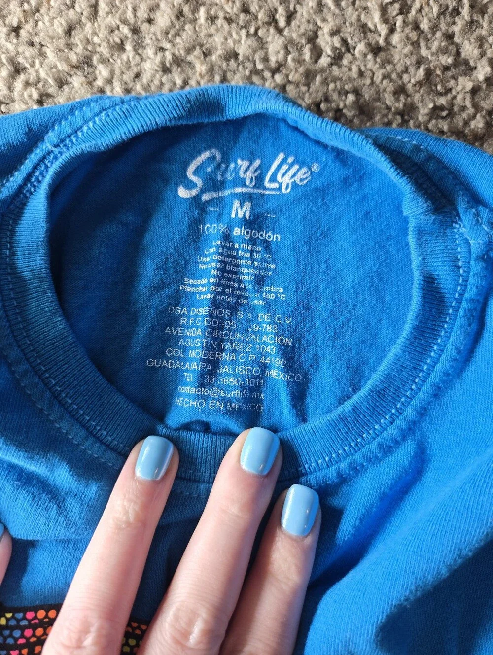 Surf Life Boys Blue Cozumel Graphic Tee Size Medium (5)